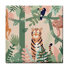 Kids Animals & Jungle Friends Tile Coaster by Ravend