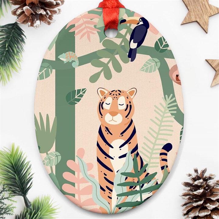 Kids Animals & Jungle Friends Ornament (Oval)