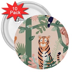 Kids Animals & Jungle Friends 3  Buttons (10 Pack)  by Ravend