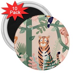 Kids Animals & Jungle Friends 3  Magnets (10 Pack)  by Ravend