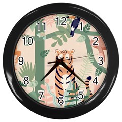 Kids Animals & Jungle Friends Wall Clock (black) by Ravend