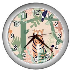 Kids Animals & Jungle Friends Wall Clock (silver) by Ravend