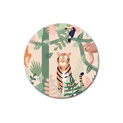 Kids Animals & Jungle Friends Magnet 3  (round) by Ravend