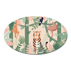 Kids Animals & Jungle Friends Oval Magnet by Ravend