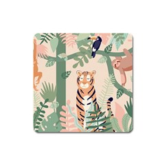 Kids Animals & Jungle Friends Square Magnet by Ravend