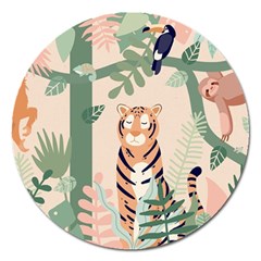 Kids Animals & Jungle Friends Magnet 5  (round) by Ravend