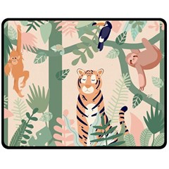 Kids Animals & Jungle Friends Fleece Blanket (medium) by Ravend