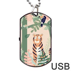 Kids Animals & Jungle Friends Dog Tag Usb Flash (two Sides) by Ravend