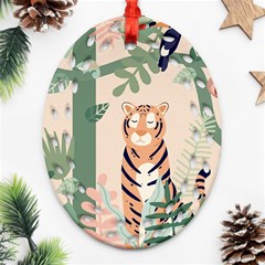 Kids Animals & Jungle Friends Ornament (oval Filigree) by Ravend