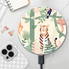 Kids Animals & Jungle Friends Wireless Fast Charger(white) by Ravend