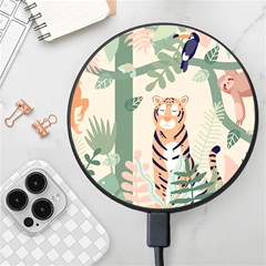 Kids Animals & Jungle Friends Wireless Fast Charger(black) by Ravend