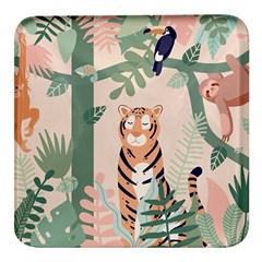 Kids Animals & Jungle Friends Square Glass Fridge Magnet (4 Pack) by Ravend