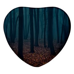 Dark Forest Nature Heart Glass Fridge Magnet (4 Pack)