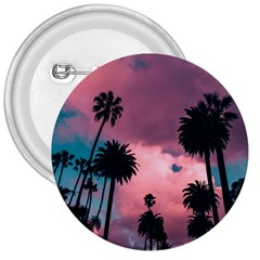 Nature Sunset Sky Clouds Palms Tropics Porous 3  Buttons by Ravend