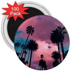 Nature Sunset Sky Clouds Palms Tropics Porous 3  Magnets (100 Pack) by Ravend