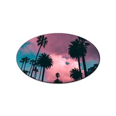 Nature Sunset Sky Clouds Palms Tropics Porous Sticker Oval (10 Pack) by Ravend