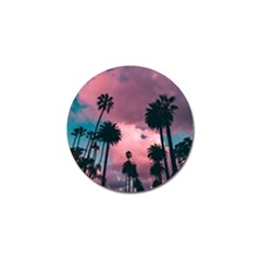 Nature Sunset Sky Clouds Palms Tropics Porous Golf Ball Marker by Ravend