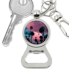 Nature Sunset Sky Clouds Palms Tropics Porous Bottle Opener Key Chain by Ravend