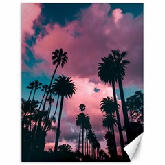 Nature Sunset Sky Clouds Palms Tropics Porous Canvas 12  X 16  by Ravend