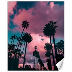 Nature Sunset Sky Clouds Palms Tropics Porous Canvas 16  X 20  by Ravend