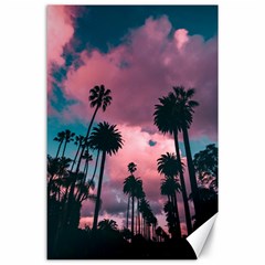 Nature Sunset Sky Clouds Palms Tropics Porous Canvas 24  X 36  by Ravend