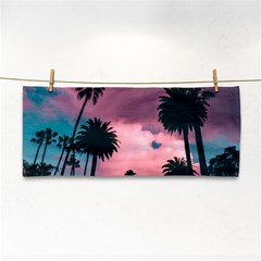 Nature Sunset Sky Clouds Palms Tropics Porous Hand Towel by Ravend