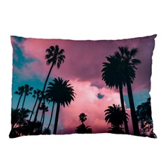 Nature Sunset Sky Clouds Palms Tropics Porous Pillow Case by Ravend