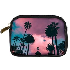 Nature Sunset Sky Clouds Palms Tropics Porous Digital Camera Leather Case by Ravend