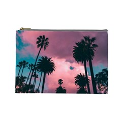 Nature Sunset Sky Clouds Palms Tropics Porous Cosmetic Bag (large) by Ravend