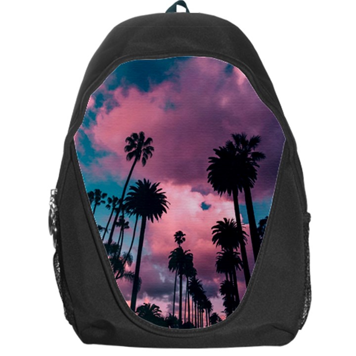 Nature Sunset Sky Clouds Palms Tropics Porous Backpack Bag