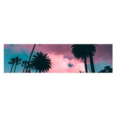 Nature Sunset Sky Clouds Palms Tropics Porous Oblong Satin Scarf (16  X 60 ) by Ravend