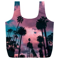 Nature Sunset Sky Clouds Palms Tropics Porous Full Print Recycle Bag (xxxl) by Ravend