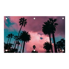 Nature Sunset Sky Clouds Palms Tropics Porous Banner And Sign 5  X 3  by Ravend