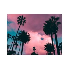 Nature Sunset Sky Clouds Palms Tropics Porous Premium Plush Fleece Blanket (mini) by Ravend