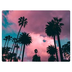 Nature Sunset Sky Clouds Palms Tropics Porous Two Sides Premium Plush Fleece Blanket (extra Small) by Ravend