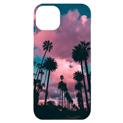 Nature Sunset Sky Clouds Palms Tropics Porous Iphone 14 Plus Black Uv Print Case by Ravend