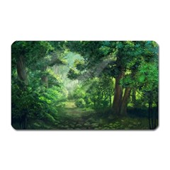 Anime Green Forest Jungle Nature Landscape Magnet (Rectangular)