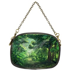 Anime Green Forest Jungle Nature Landscape Chain Purse (two Sides)