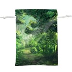 Anime Green Forest Jungle Nature Landscape Lightweight Drawstring Pouch (XL) Front