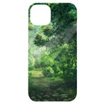 Anime Green Forest Jungle Nature Landscape iPhone 14 Plus Black UV Print Case Front