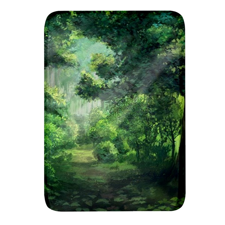 Anime Green Forest Jungle Nature Landscape Rectangular Glass Fridge Magnet (4 pack)