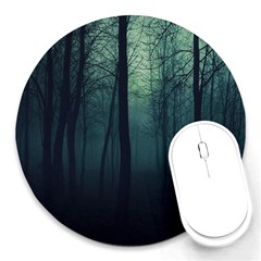 Dark Forest Round Mousepad by Ravend