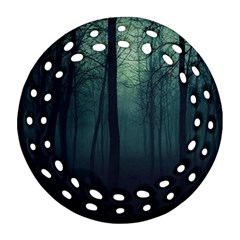 Dark Forest Round Filigree Ornament (two Sides) by Ravend