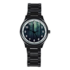 Dark Forest Stainless Steel Round Watch