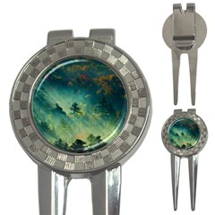 Green Tree Forest Jungle Nature Landscape 3-in-1 Golf Divots by Ravend