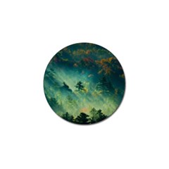 Green Tree Forest Jungle Nature Landscape Golf Ball Marker by Ravend