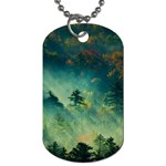 Green Tree Forest Jungle Nature Landscape Dog Tag (Two Sides) Front