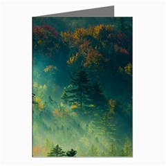 Green Tree Forest Jungle Nature Landscape Greeting Cards (pkg Of 8) by Ravend