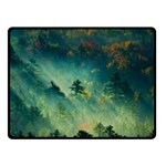 Green Tree Forest Jungle Nature Landscape Fleece Blanket (Small) 50 x40  Blanket Front