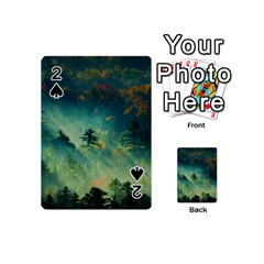 Green Tree Forest Jungle Nature Landscape Playing Cards 54 Designs (mini) by Ravend